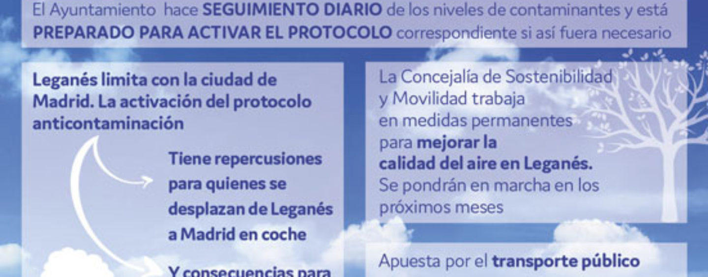 El Ayuntamiento de Leganés informará a diario sobre la calidad del aire en el municipio
