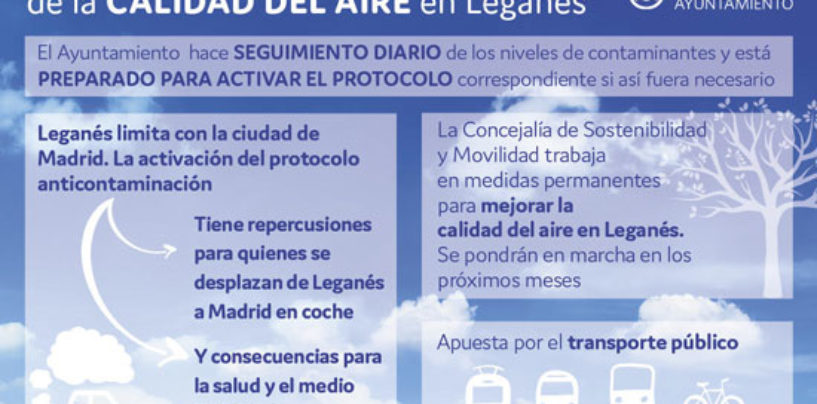 El Ayuntamiento de Leganés informará a diario sobre la calidad del aire en el municipio