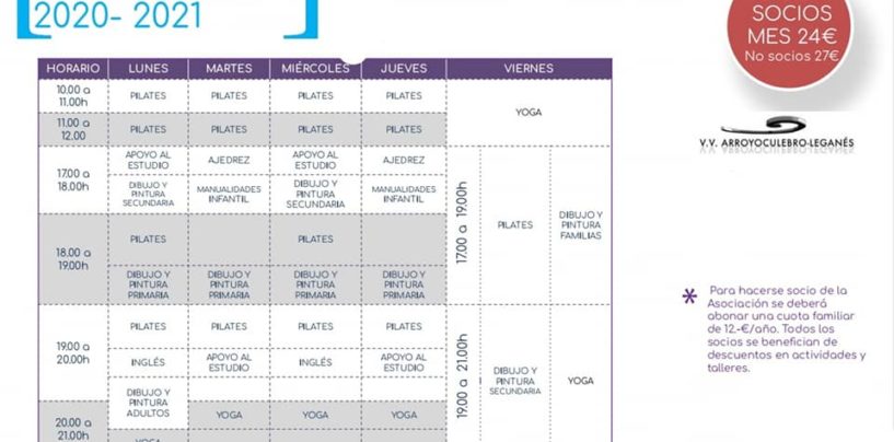 Actividades deportivas y culturales 2020/21 – Asociación Vecinal Arroyo Culebro