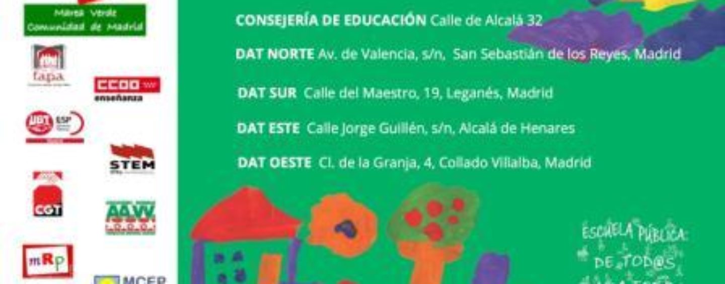 Convocatoria de la Plataforma Regional por la Escuela Pública de Madrid
